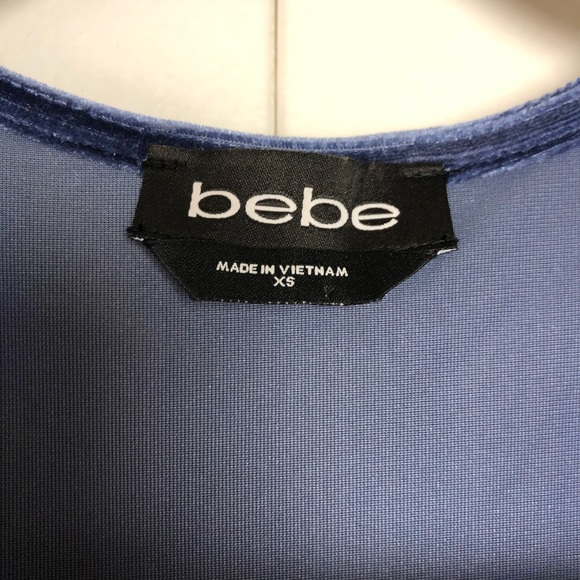 Bebe Velvet Maxi Wrap Dress Hurricane Blue - Picture 5 of 9